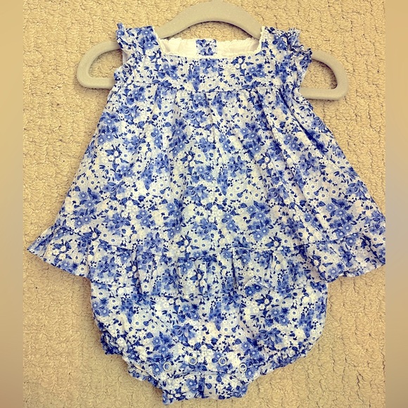 Janie and Jack Other - Janie and Jack baby floral ruffle romper 6-12M